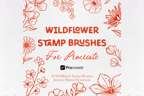26 Wildflower Stamps for Procreate: Botanical Art Made Simple