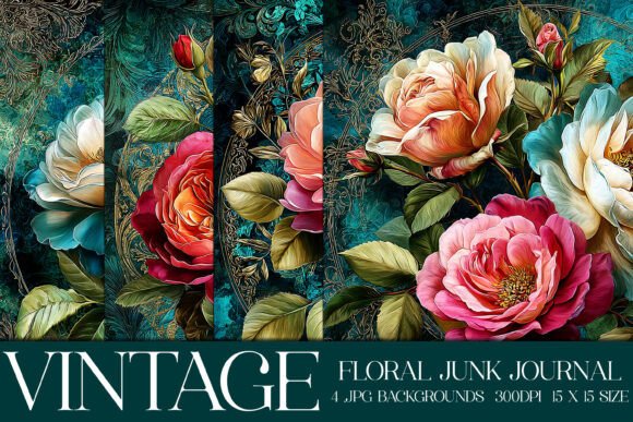 Elegant Floral Backgrounds, S35: A Guide to Vintage-Inspired Digital Design Assets