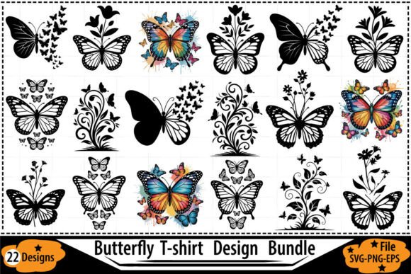Elevating Modern Design Workflows with the Floral Butterfly SVG PNG EPS Bundle
