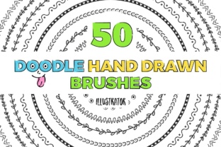 Evaluating the 50 Doodle Hand Drawn Brushes Pack for Illustrator
