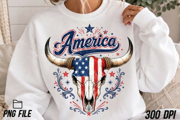 Evaluating the America Cow Skull 4th of July Flag PNG for Creative Projects