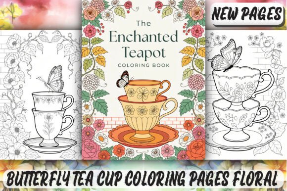 Exploring the Artistic Fusion of Butterfly Tea Cup Coloring Pages Floral