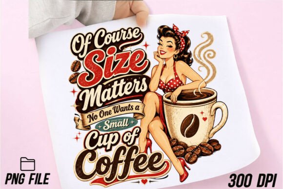 Size Matters Coffee Retro Sublimation Design Guide