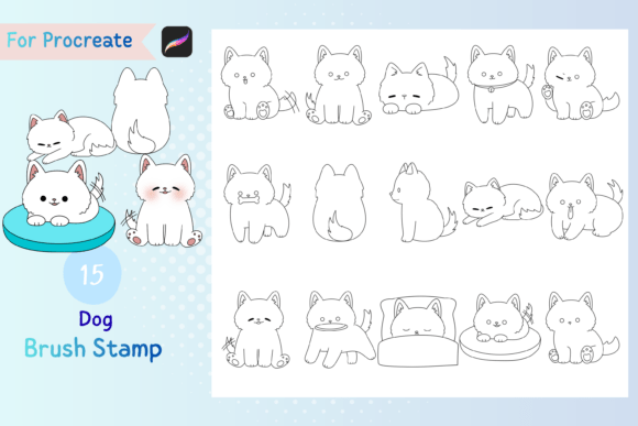 Unlock Creative Freedom with the Procreate Brush Stamp Dog Collection